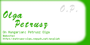 olga petrusz business card